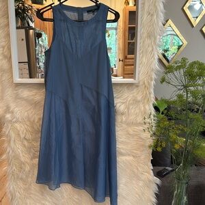 Tibi Blue Silk asymmetrical Slip Dress